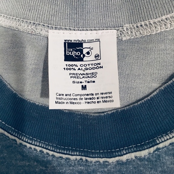 Mr. Buho Rustic Blue Riviera Maya Mexico T-shirt - Picture 2 of 3